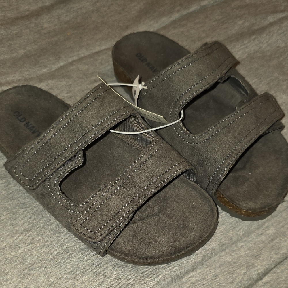 Old Navy Charcoal Slide Sandals